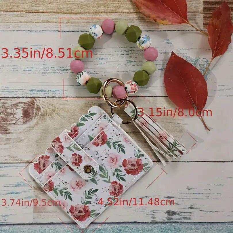 Unisex Leather Card Holder for Fashion Beaded Bracelet and Accessories