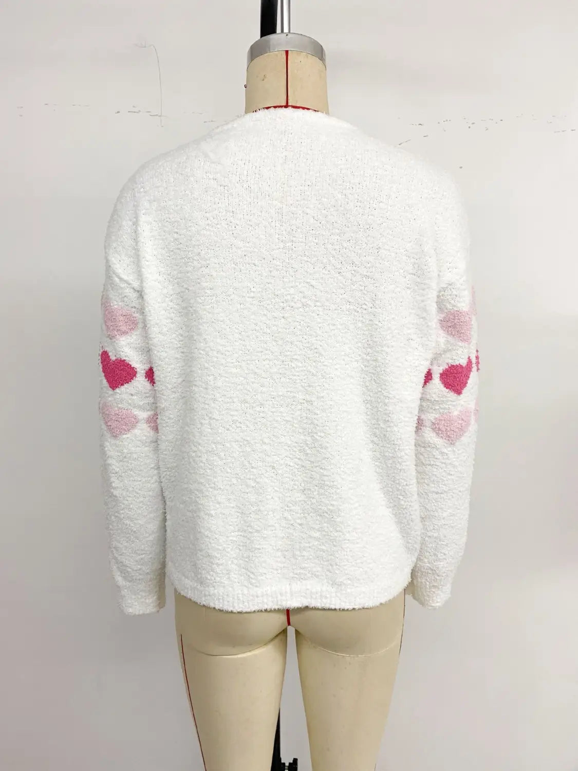 Pullover muinchille fada bán do mhná atá scaoilte go scaoilte barr veilbhit éadrom