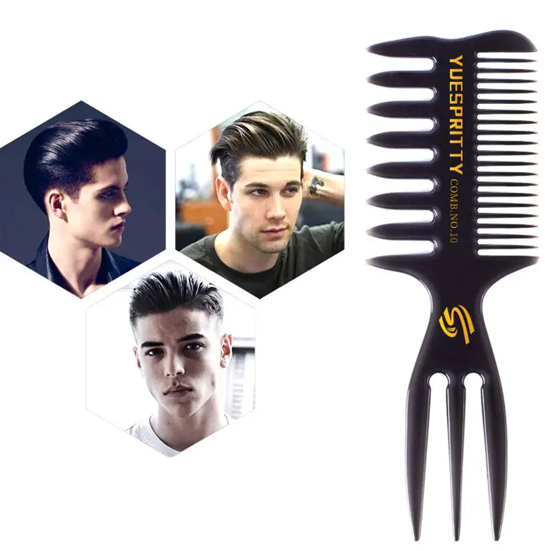 Men’s Special Retro Back Head Texture Styling Oil Comb