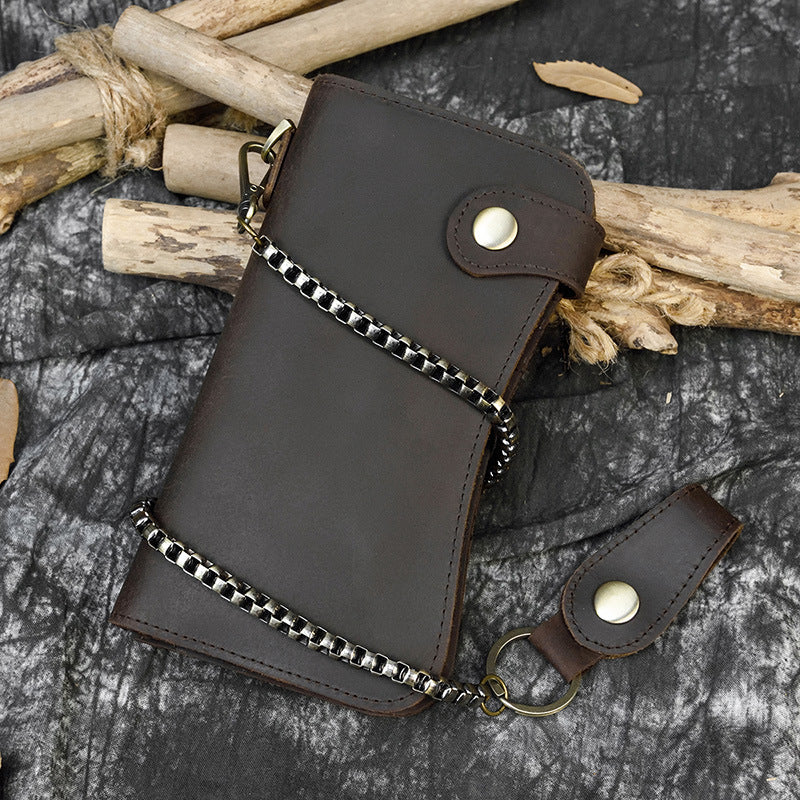 Men’s Crazy Horse Leather Wallet - Men’s Crazy Horse Wallet for Dragons and Tigers