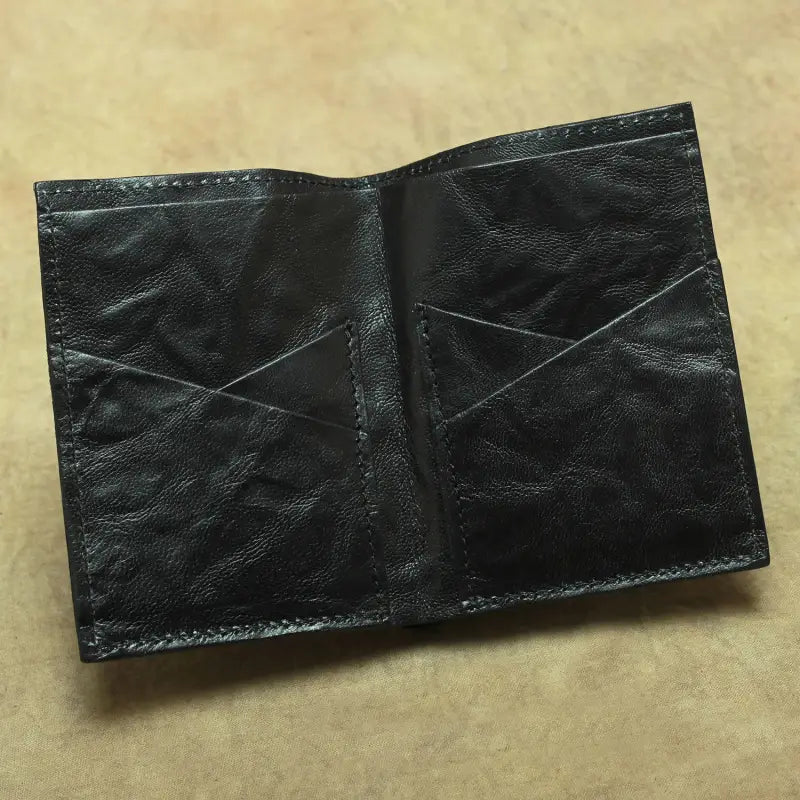 Portefeuille de bifold en cuir authentique vertical et horizontal Slim Card Portez pour les hommes