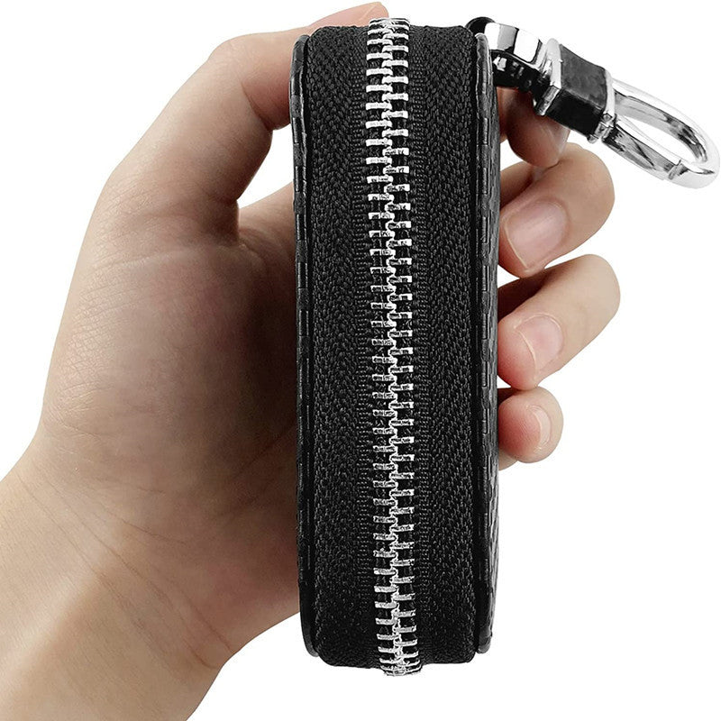 Car Shield Zipper Carbon Fiber Keys’ Box - Unlock Style with Carbon Fiber Car Shield Keys Box