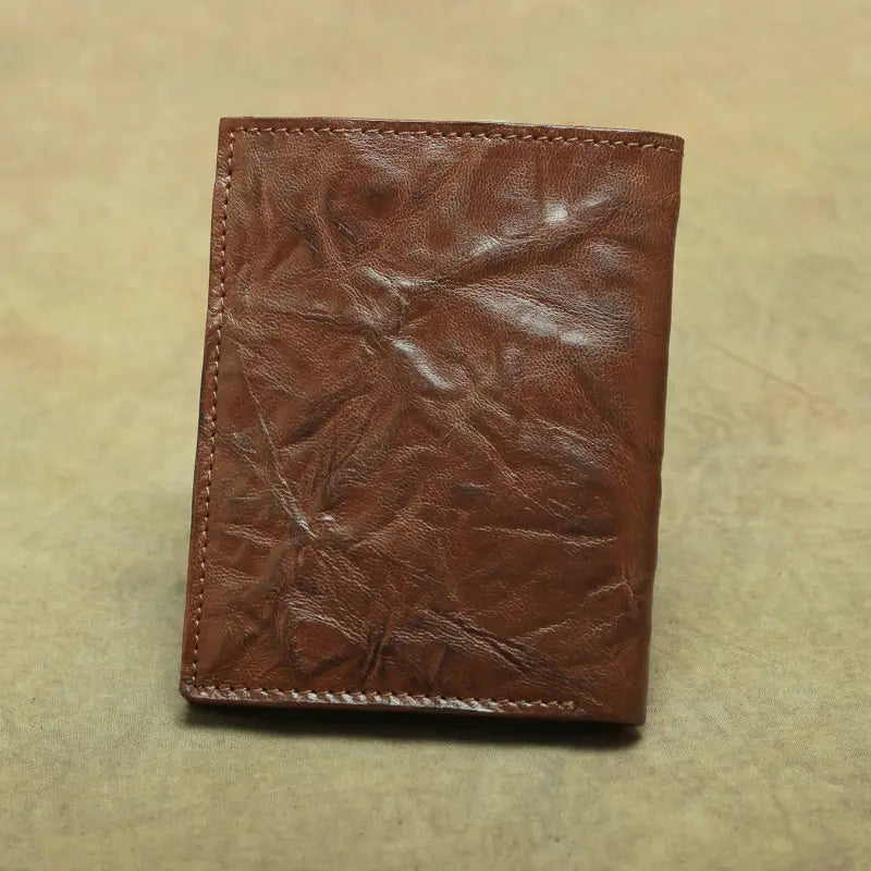 Portefeuille de bifold en cuir authentique vertical et horizontal Slim Card Portez pour les hommes