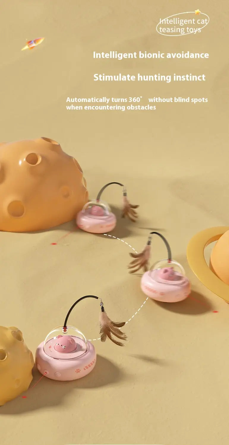 Smart Teaser Cat Toy Electric UFO Stick with Bell Training Haustier Spielzeug Austauschbarer Feather Interaktive Lieferungen Haustiere