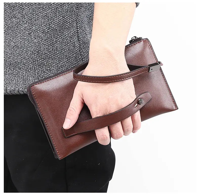 PU Leather Fashion Wallet with ID Card Holder and Zipper Pocket for United States