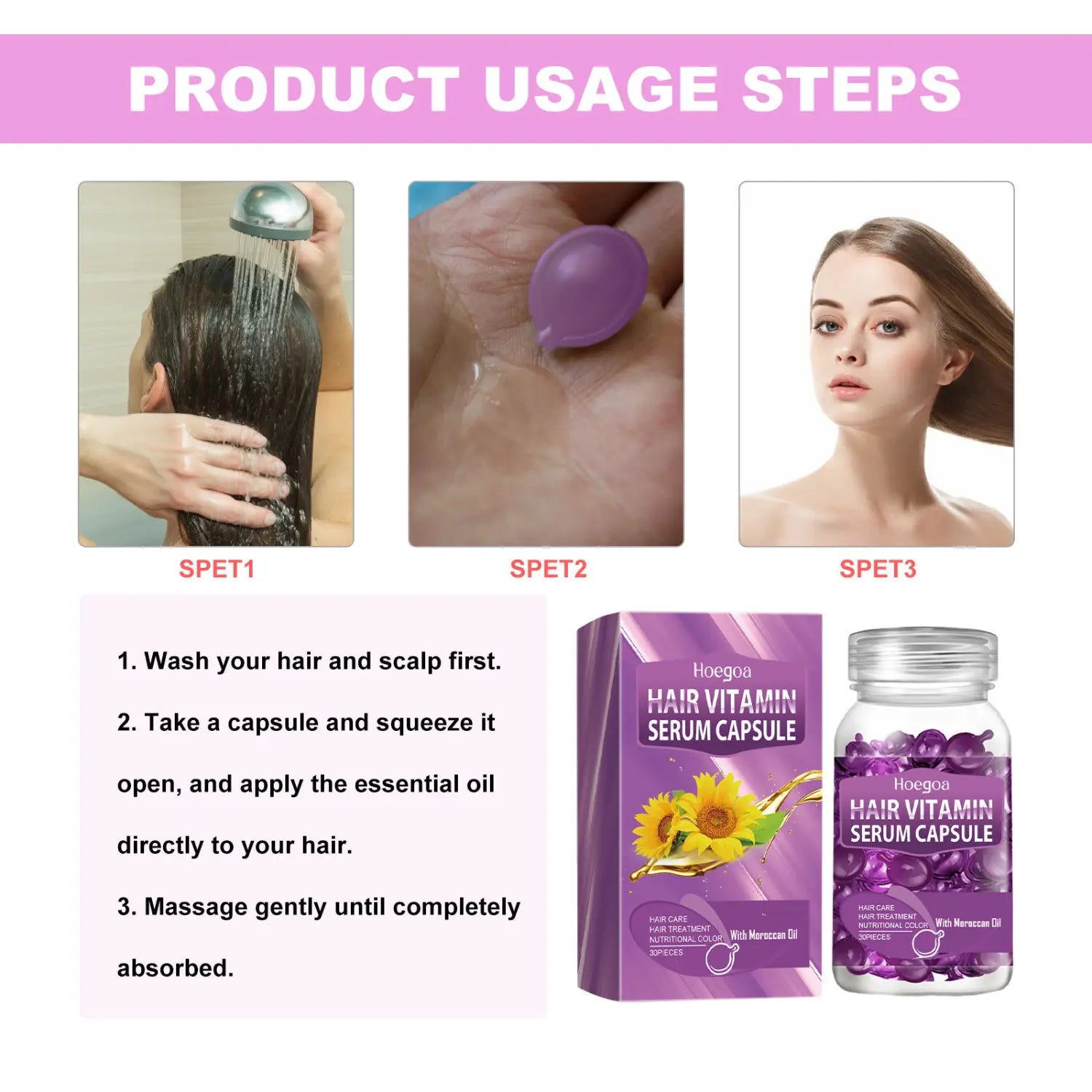 Hair Care Seed Oil Capsule Purple for Nourishing Treatment
