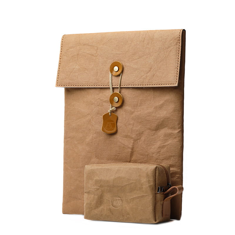 Paper Yellow Computer Bag with Felt Cloth Sleeve and Power Supply