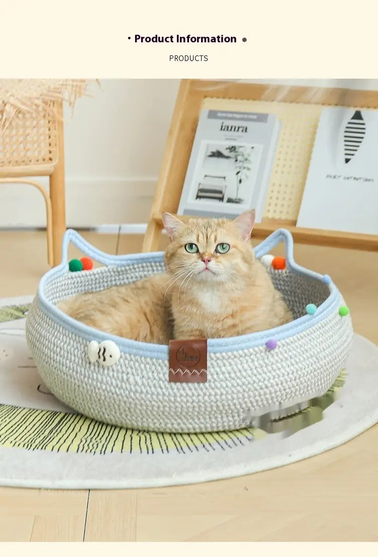 Leaba agus Mata Nead Féin-Hi Cat Pink Cat do Chait Peataí Beaga