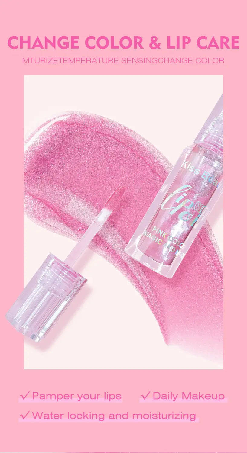 Color Changing Lip Gloss with Temperature-Responsive Moisturizing and Repair