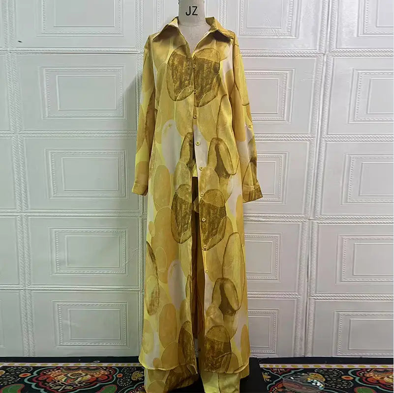 Virágok és növények szövet poliészter nadrág hosszú ujjú, több méretben