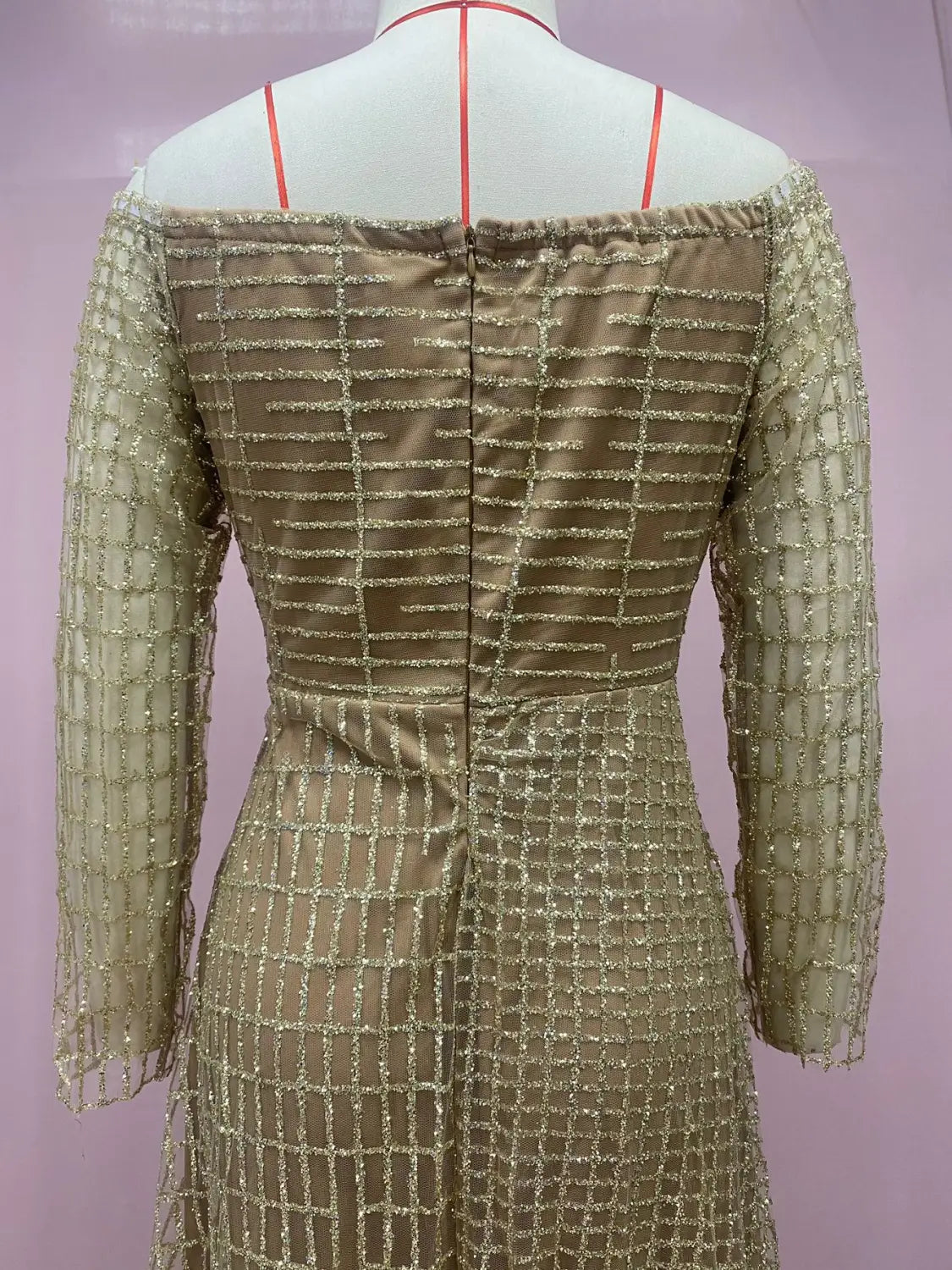 Flitter egy vállú derék teteje poliészter szövetekkel a nők számára