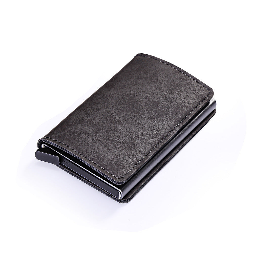 RIFD Security And Anti-theft Automatic Leather Card Case - Secure Your Cards in Style with Leather Magic