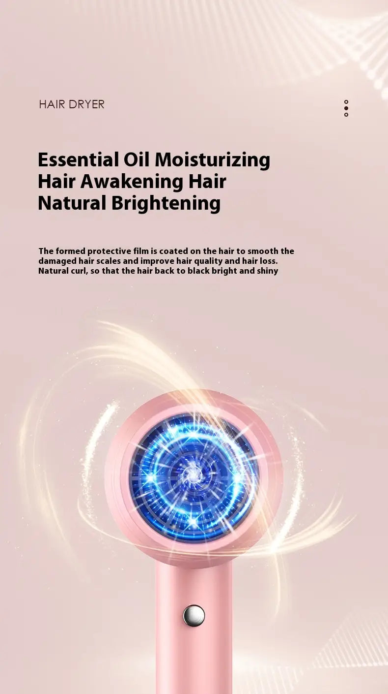 High Power Electric Hair Dryer Household with Gradient Purple and Blue Light