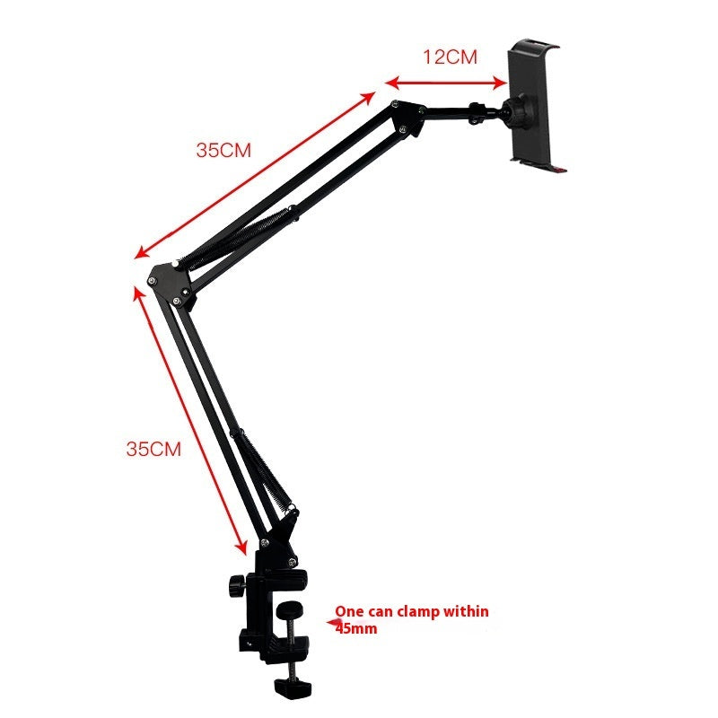 Cantilever Mobile Phone Tablet Lazy Desktop Clip-on 360-degree Rotating Folding Metal Bracket