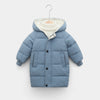 Children's down padded jacket thick mid-length - Blue