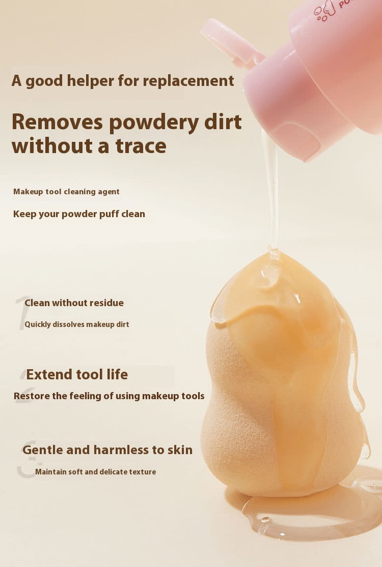 Makeup Brush Powder Puff Cleaner and Wash Free Cleaning Spray Set 80ML