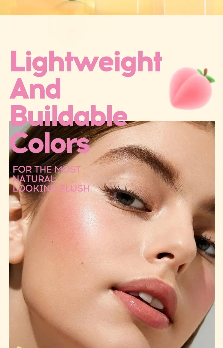 Flat Tube Fruit Blush Stick 10g Cream for Natural Lip and Cheek Color