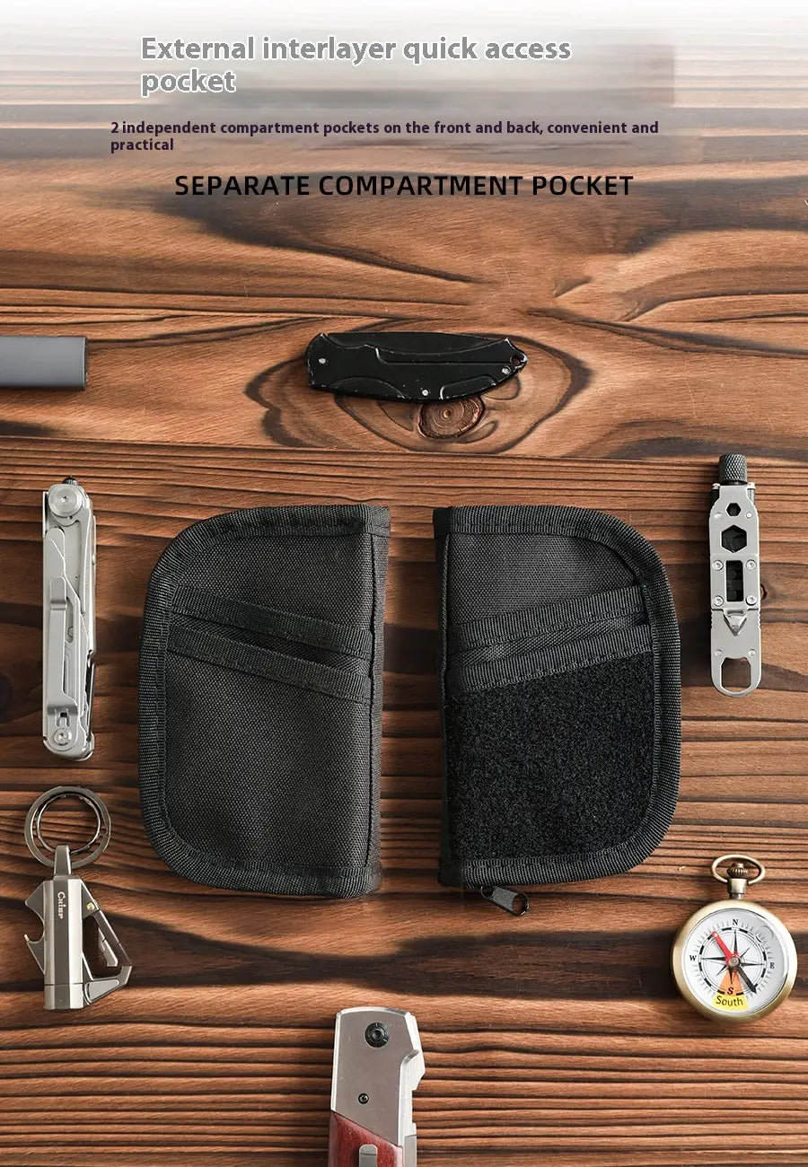Black Nylon EDC Tool Storage Wallet for Outdoor and Everyday