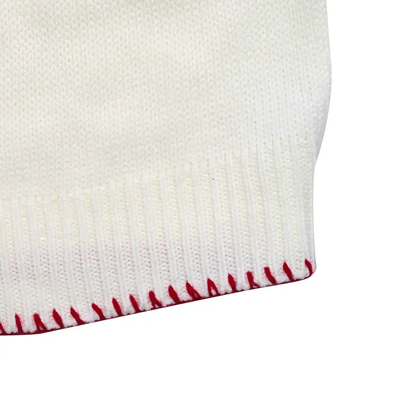 Strawberry Beige Loose Pullover Sweater for Women Acrylic Wool Knit Top