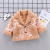 Boys and girls foreign style fur coat warm jacket - Orange