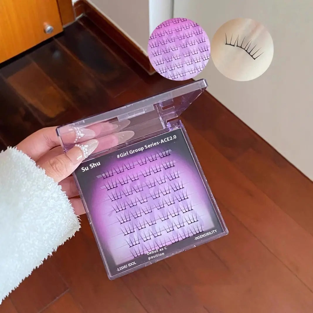 Individual Cluster False Eyelashes Natural Look Artificial Fiber Extensions Set