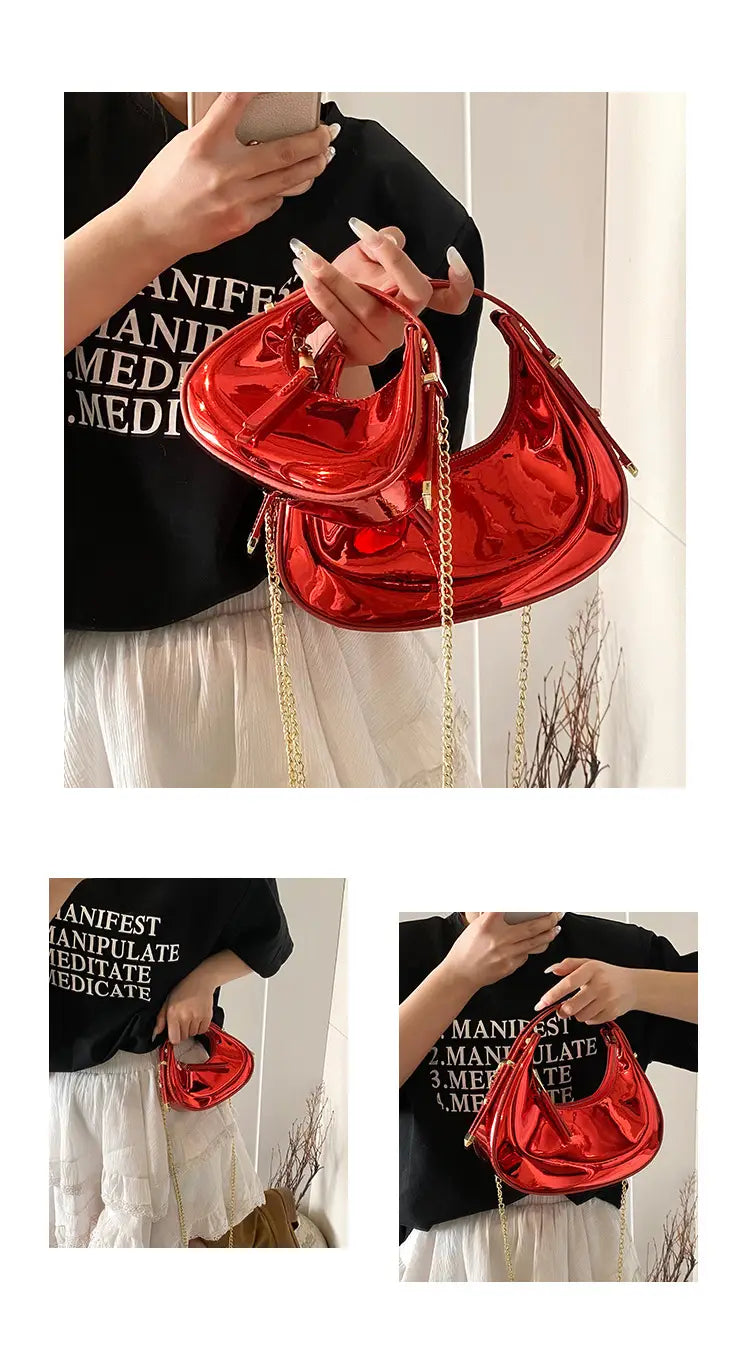 Kleine weiche PU -Umhängetasche mit 116 cm Riemen in mehreren Farben