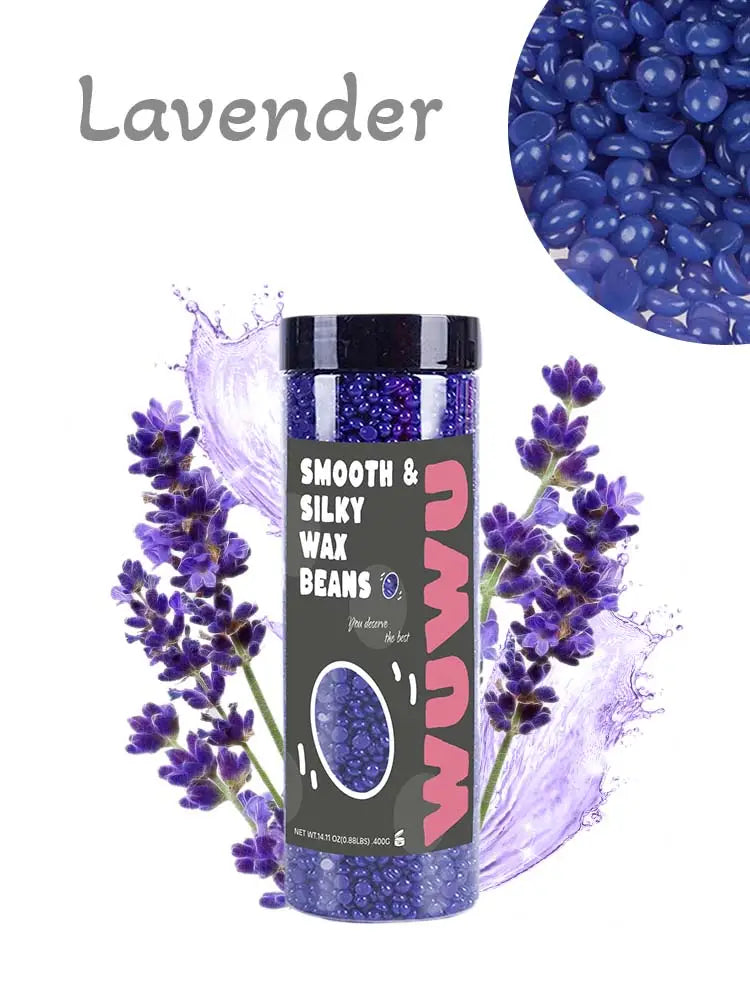 WUWUVISTA Hard Wax Beads 14.11oz Bottle Wax Beans Hair Removal Waxing For Wax Heater Painless Beans For All Hair Types