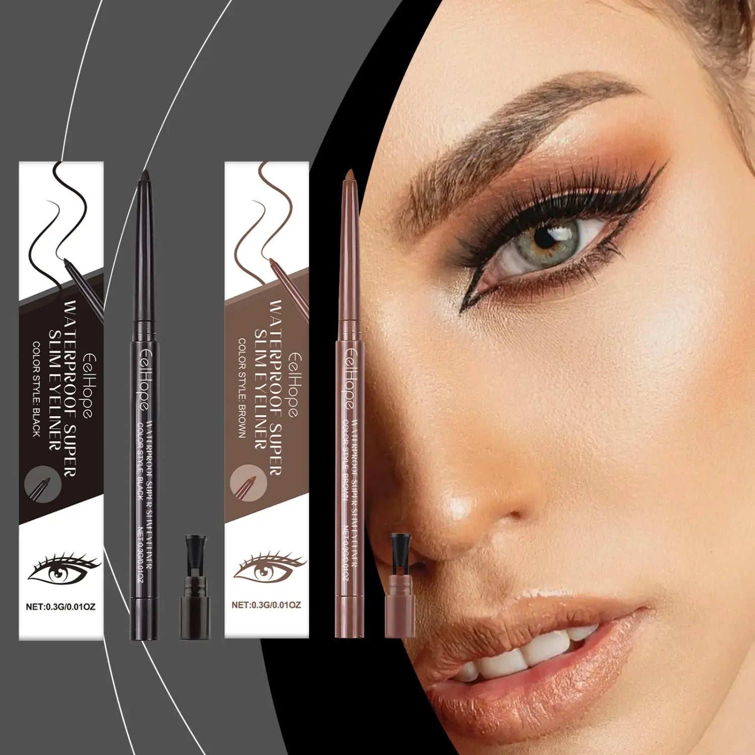 Black Long Lasting Fade-Resistant Silky Smooth Eyeliner 0.3g