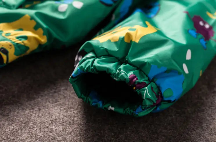 Cute Dinosaur Windproof Rainproof Jacket for Kids 3-8 Years