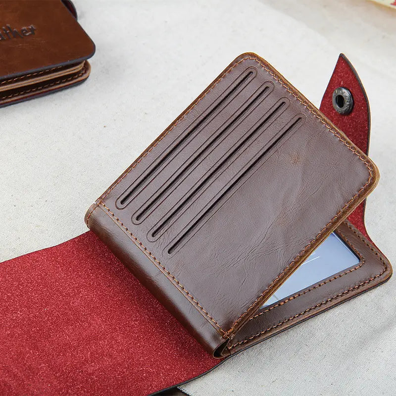 Male PU Leather Wallet for Men with Multiple Compartments in the United States
