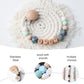 New Beech Pacifier Clip Silicone Octagonal Beads Wool Crochet Pacifier Clip