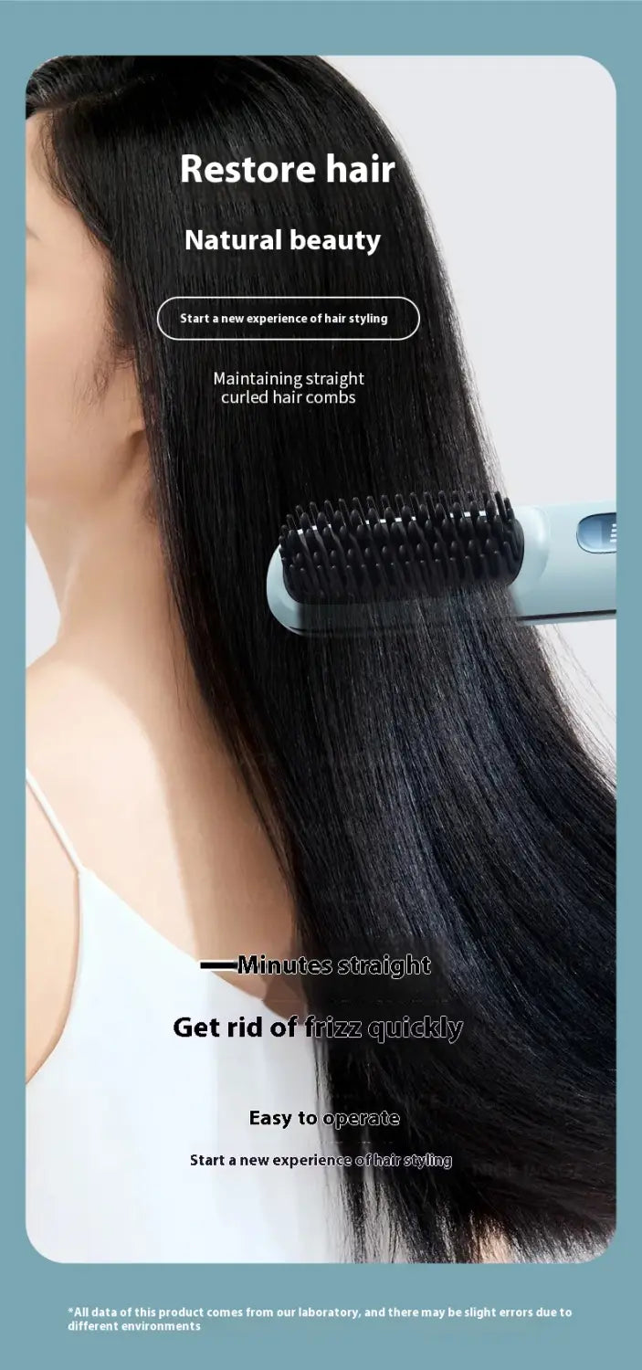 Rechargeable Ceramic Heating Electric Comb Hair Straightener with Long Battery Life