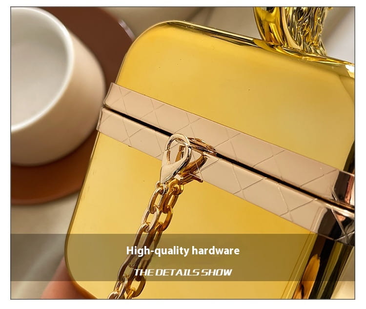 Fashion Shiny Surface Crossbody Bag in Gold and Silver Acrylic