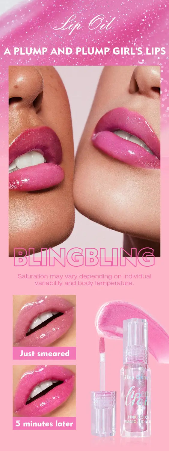 Color Changing Lip Gloss with Temperature-Responsive Moisturizing and Repair