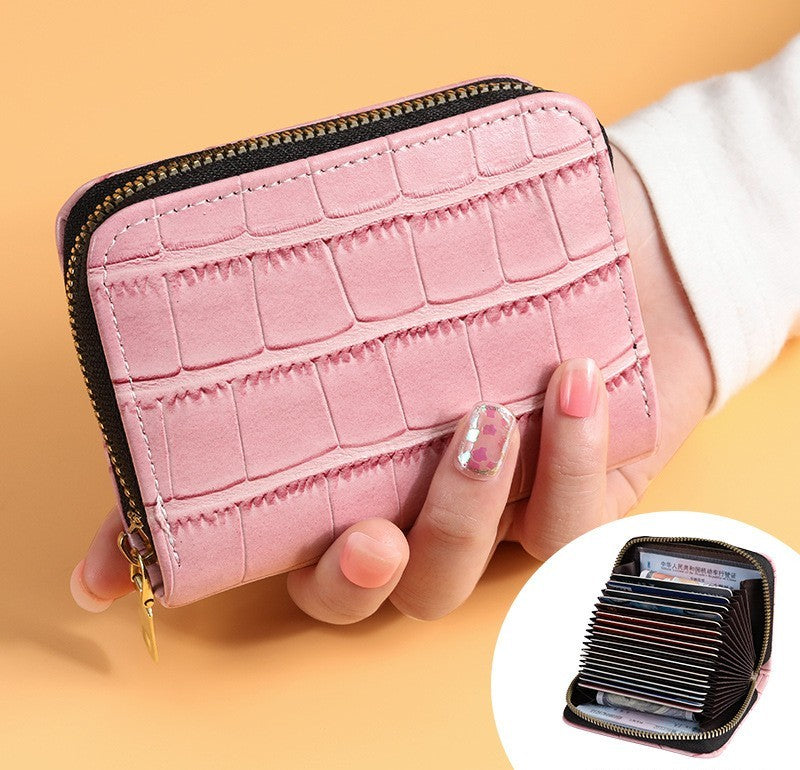 Crocodile Print Multi-functional Anti-degaussing Multi-card Retro Bank Card Bag - Crocodile Print Card Pack