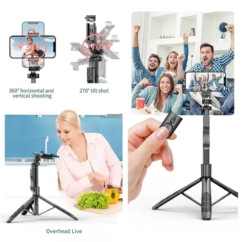 Cross-border Selfie Stick Double Fill Light Bluetooth-compatible Handheld Stabilizer Floor Telescopic Rod Stand