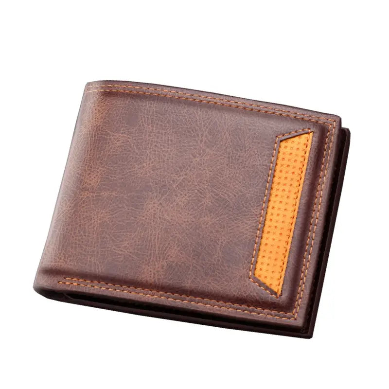 Solid Color Wallet for Men with Multiple Card Slots and ID Window in United States