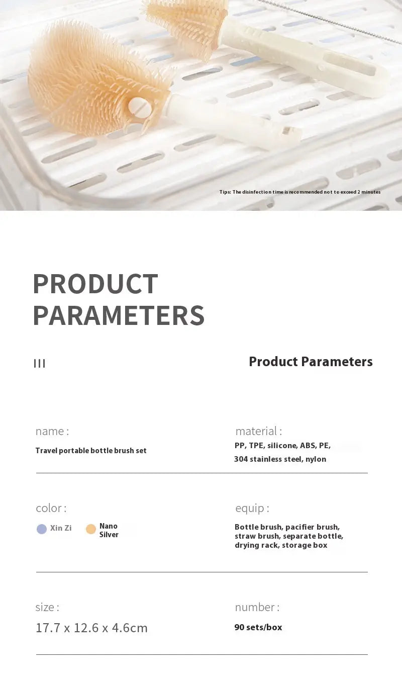 United States Milk Coffee White Fragrant Purple Brush Set Portable Bottle Cleaner