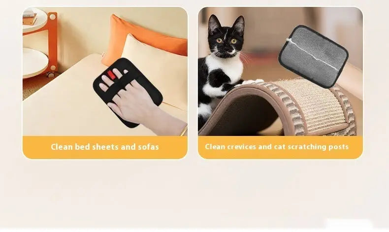 Baineadh Gruaige Peataí Scuab Glove Scuab Sorcóir Greamaitheach Dubh le haghaidh Grooming agus Glanadh