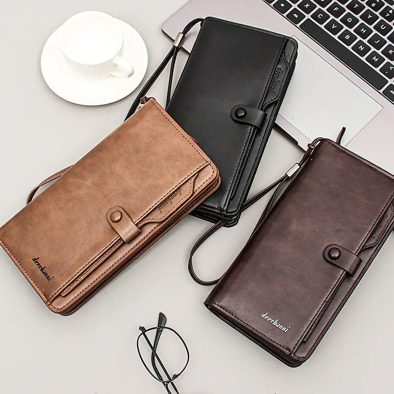 PU Leather Wallet with Money Clip and ID Card Slot for United States CHF Transactions