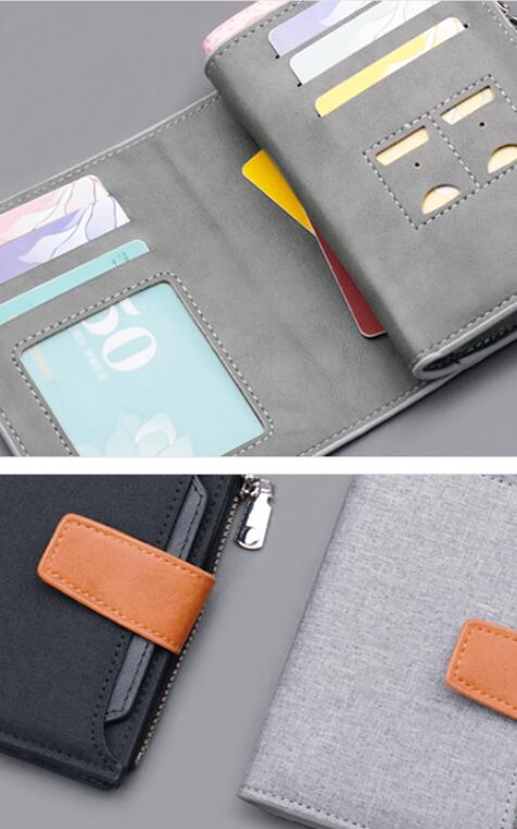 United States Leather Vertical Wallet in Black Gray or Blue with Card Slots