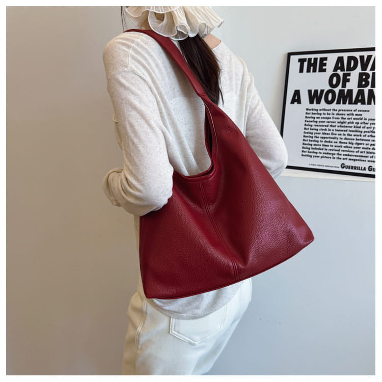 Borsa per secchio in pelle PU con tasche con cerniera borsetta di grande capacità per le donne