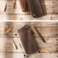 Genuine Leather Large Capacity Zipper Phone Bag - Genuine Leather Phone Bag for Your Stuff and Nonsense