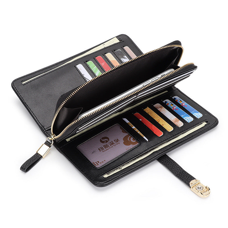 Large Pattern Zipper Handbag Phone Holder Large Capacity - Genuine Leather Handbag Holds More Than Your Phone