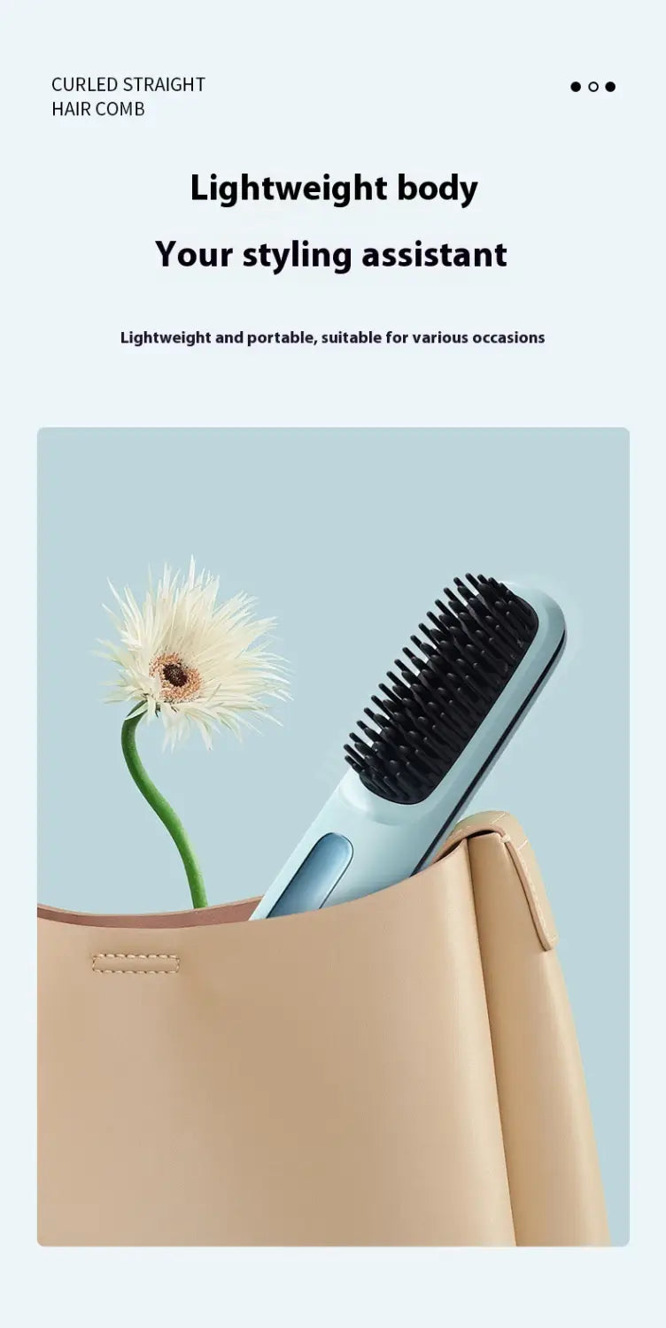 Rechargeable Ceramic Heating Electric Comb Hair Straightener with Long Battery Life