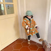 Children's Clothing, Children's Long Fur Zipper Coat, Plus Velvet, Boys' Cotton-padded Clothes - Coffee