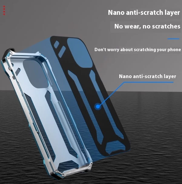 European-American Aluminum Alloy Skeleton Case with Heat Dissipation for iPhone 15 Series