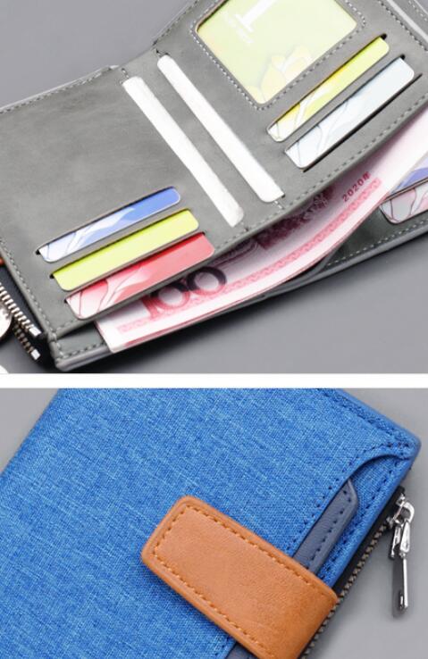 United States Leather Vertical Wallet in Black Gray or Blue with Card Slots