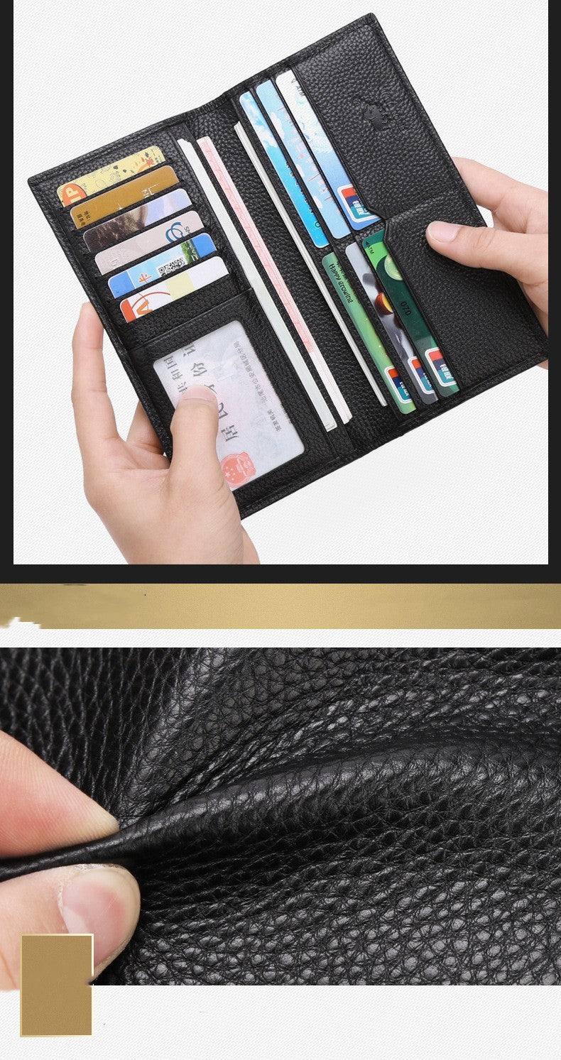 Men’s Long Leather Korean Youth Wallet Ultra-thin - Ultra-Thin Wallet for Men So Slim It Disappears