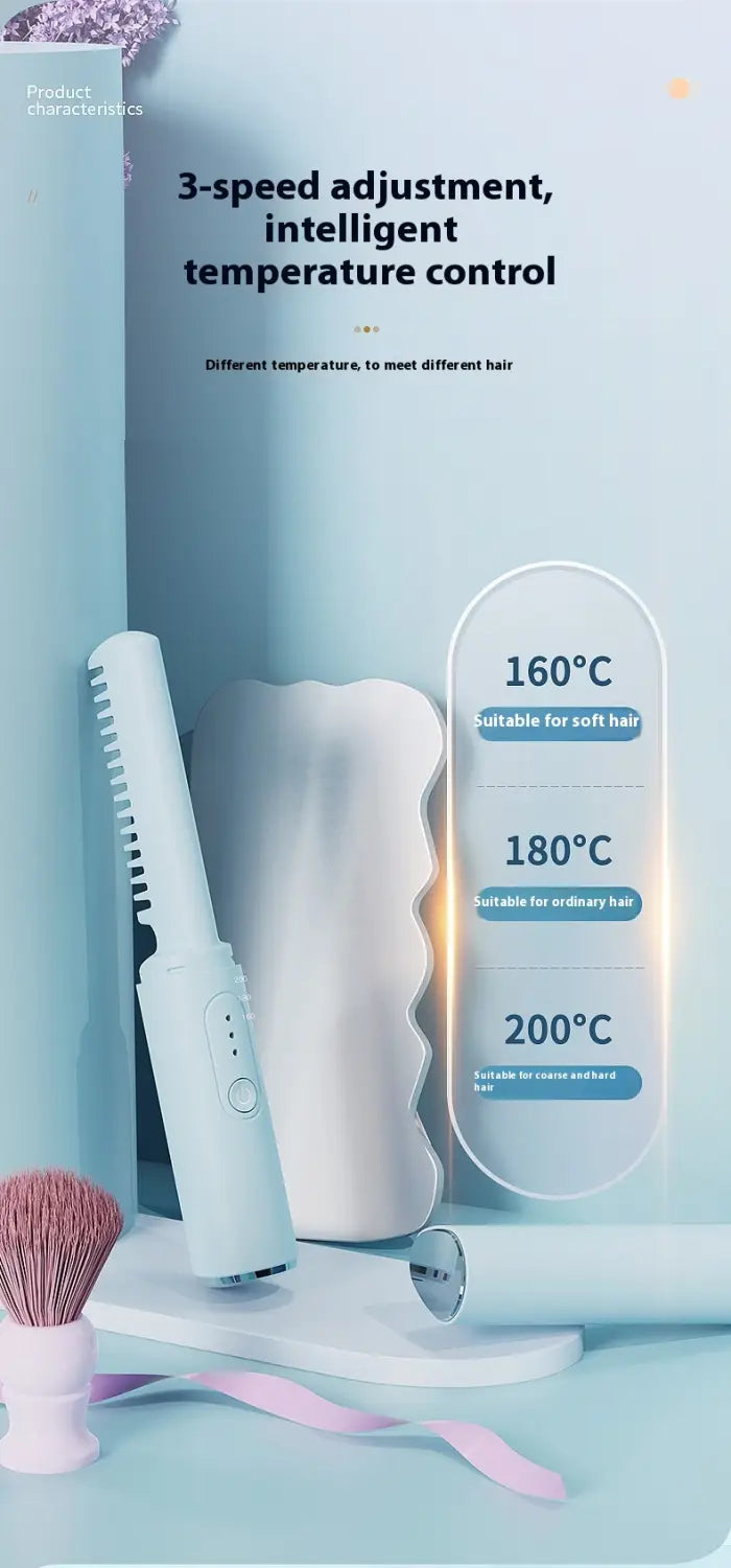 Wireless Hair Straighteners Small USB Rechargeable Titanium Coating